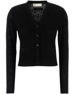 Tory Burch Gebreid Vest - Zwart