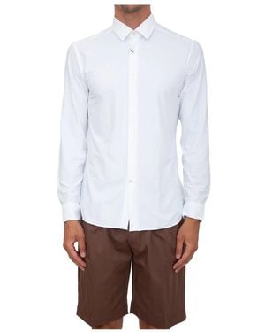 Corneliani Overhemden ,Wit ,Leer Camicia Bi-Elastic Shirt