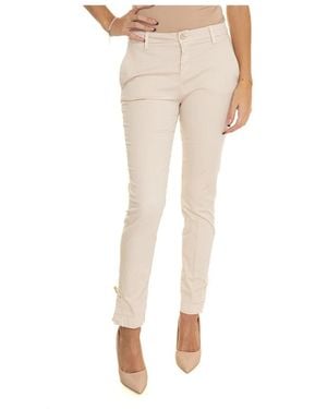 Liu Jo Baumwoll chino hose mit applikation,straight leg chino hose mit applikation - Natur