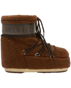 Moon Boot Schoenen ,Bruin ,Leer Icon Low Fleece Laarzen