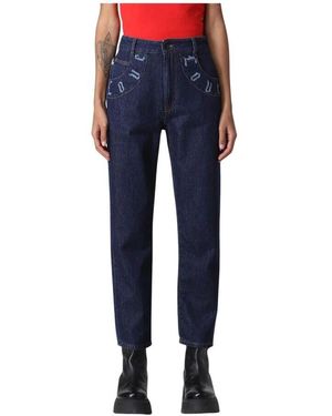 Love Moschino Bestickte Detail Denim Jeans - Blau