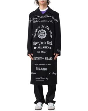 MSGM Textdruck Langarm Mantel - Schwarz