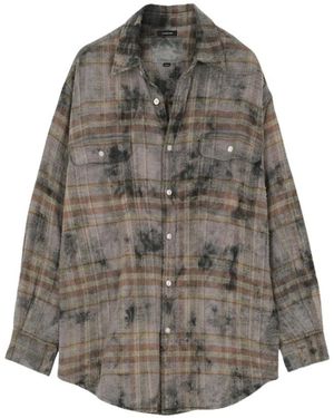 R13 Jassen ,Veelkleurig ,Katoen Boyfriend Flannel Shirt - Grijs