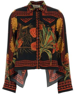 Blumarine Overhemden ,Veelkleurig ,Printed Twill Shirt - Zwart