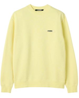 Jacquemus Hoodies & Sweatvesten ,Geel ,Katoen Gros Grain Sweatshirt