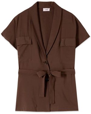 Oltre Ongestructureerd Gabardine Jasje - Bruin