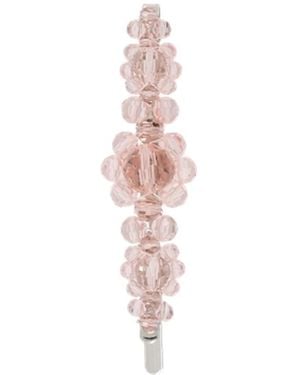 Simone Rocha Roze Roze Bloem Haaraccessoire Strass