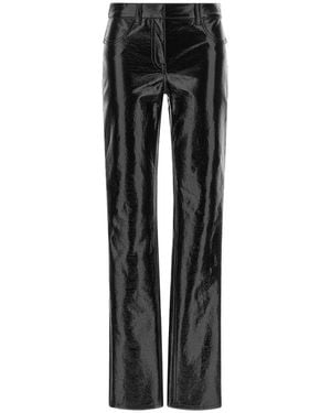 Courreges Broeken ,Zwart ,Katoen Rechte Vinylbroek