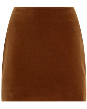 Blazé Milano Rokken ,Bruin ,Katoen Hoge Taille Fluwelen Minirok