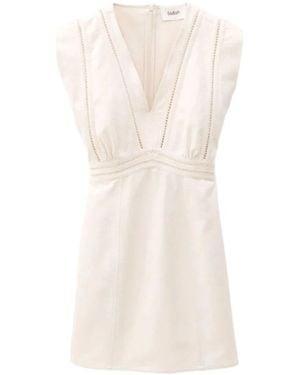 Ba&sh Kleedjes ,Wit ,Katoen Elegante Ecru Twill Mini Jurk
