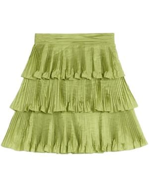 Valentino Grüner Taffeta Lettuce Hem Rock