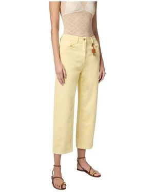 Elisabetta Franchi Cropped Jeans - Metálico