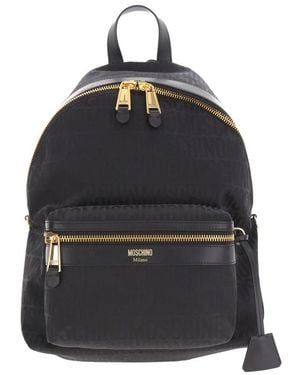 Moschino Logo Rucksack - Schwarz