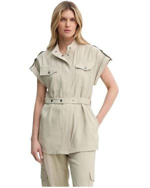 Bruuns Bazaar Overhemden ,Katoen Geknoopte Blouse Met Opgestikte Zakken - Naturel