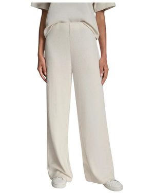 DKNY Broeken ,Wit ,Katoen High Rise Wide Leg Pant - Grijs