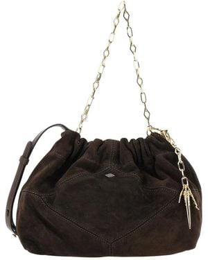 Ba&sh Schultertasche Mit Wildlederdetails - Schwarz