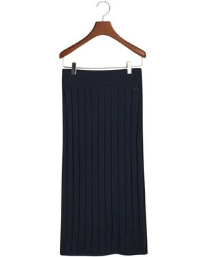 GANT Rokken ,Blauw ,Wol Wollen Rok Met Brede Ribbels