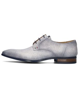 GIORGIO Herren Formelle Schuhe Stilvoll Blau Leder - Grau