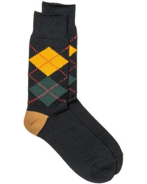 RoToTo Argyle crew socken schwarz/zimt