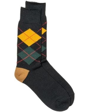 RoToTo Ondergoed ,Veelkleurig ,Katoen Argyle Crew Sokken - Zwart