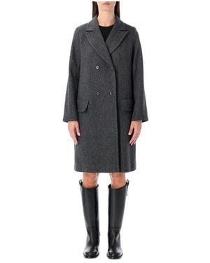 A.P.C. Double-Breasted Coats - Black