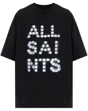 AllSaints Tops ,Zwart ,Katoen Neon T-Shirt