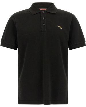 KENZO Tops ,Zwart ,Katoen Jumping Tiger Geborduurd Slim Polo