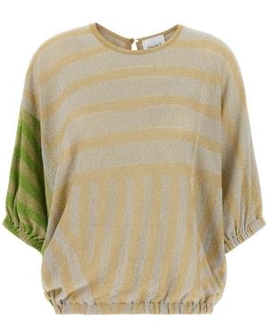 Nude Round-Neck Knitwear - Natural