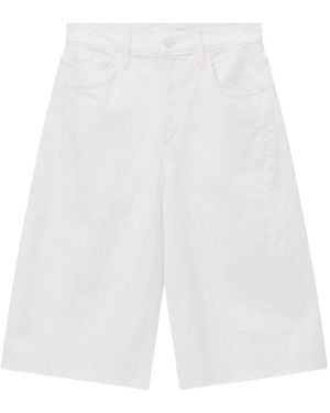 Mother Super-High-Waist Culotte Cropped Jeans - Weiß