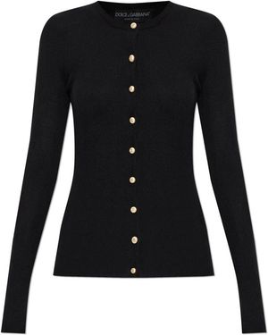 Dolce & Gabbana Cashmere Cardigan Met Applicaties - Zwart