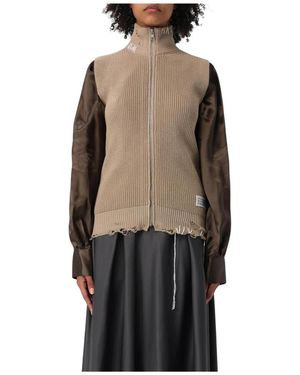 MM6 by Maison Martin Margiela Strick Zipup Weste - Schwarz