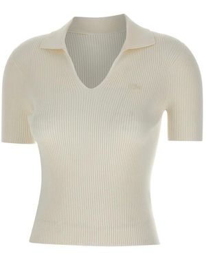 Lacoste V-Neck Knitwear - White
