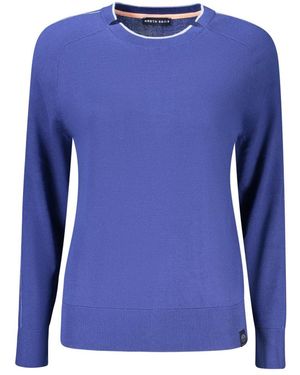 North Sails Viscose-Katoen Ronde Hals Trui - Blauw