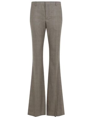 Saint Laurent Broeken ,Wol Prince Of Wales Flared Broeken - Grijs