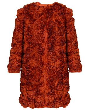 Erdem Jassen ,Rood ,Zijden Rozen 3D Jas