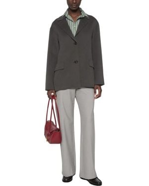 Max Mara Jassen ,Grijs ,Wol Smmelfi Enkele Rij Knopen Blazer