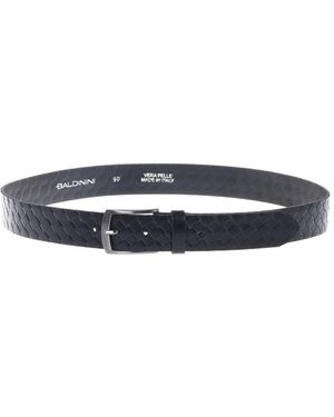 Baldinini Accessoires ,Blauw ,Leer Woven Print Belt