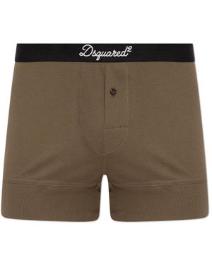 DSquared² Ondergoed ,Bruin ,Katoen Logo Boxer Briefs - Groen