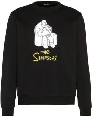 Antony Morato Hoodies & Sweatvesten ,Zwart ,Katoen Zwarte Homer Simpson Sweatshirt