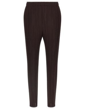 Issey Miyake Slim-Fit Trousers - Bruin