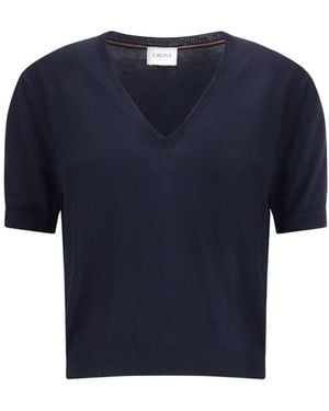 Cruna V-Neck Knitwear - Blu