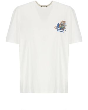 Etro T-Shirt Met Geborduurd Logo - Wit