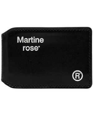 Martine Rose Logo-Foil Embossed Leather Card Holder - Zwart