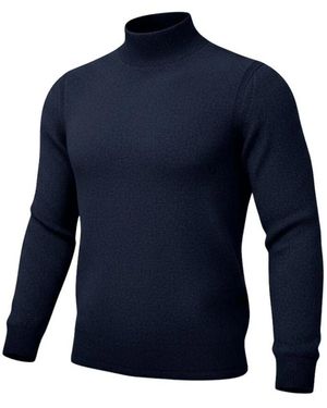 Roberto Collina Truien & Vesten ,Blauw ,Stehkragenpullover