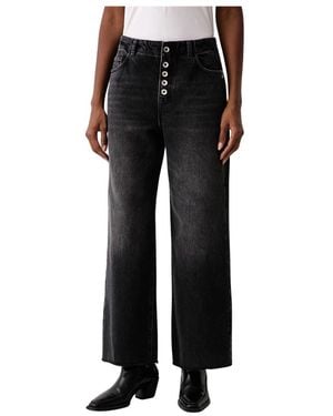 Patrizia Pepe Jeans ,Zwart ,Katoen Wide Jeans