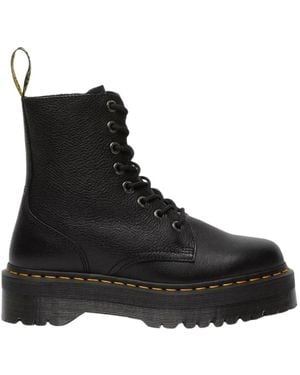 Dr. Martens Pisa Leder Plateau Stiefel - Schwarz