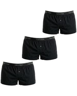Calvin Klein Pack Of 3 Loose Fit Knit Boxers Cotton Classics Nb4005A - Black
