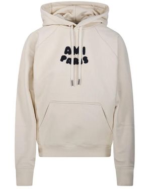 Ami Paris Witte Room Hoodie Sweatshirt - Grijs