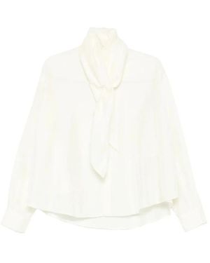 Carven Sh303 Blouse Met Strik - Wit