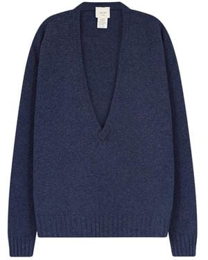 Alysi Truien & Vesten ,Blauw ,V-Neck Truien
